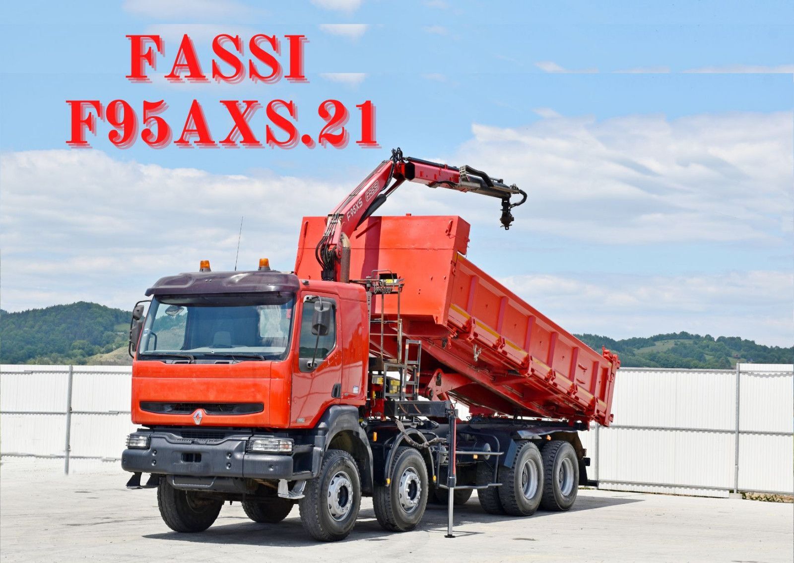 ανατρεπόμενο φορτηγό Renault KERAX 420 DCI Kipper 6,30m+FASSI F95AXS.21+FUNK