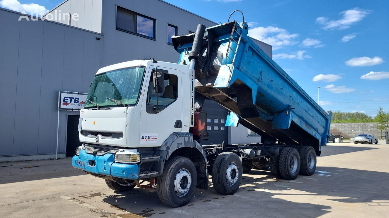 camion-benne Renault Kerax 400  ( LAMES / POMPE MANUELLE / 8X4)