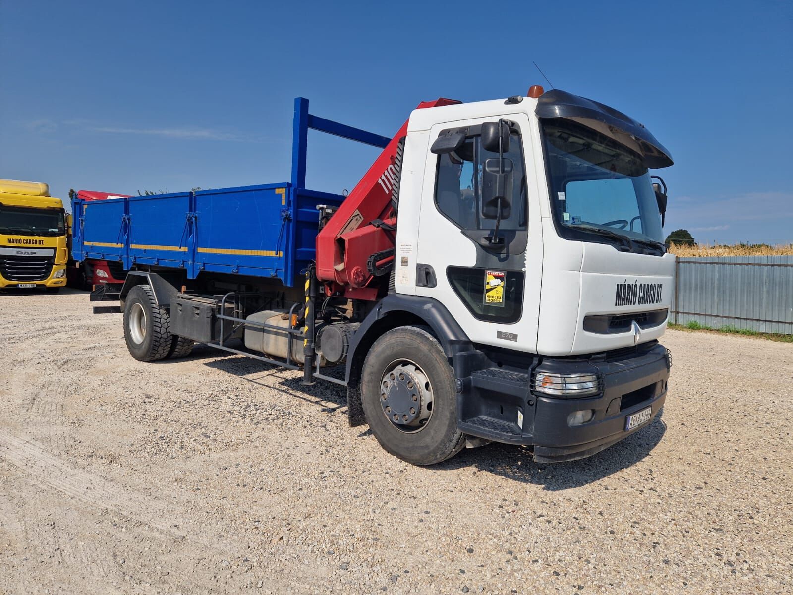 camion-benne Renault Premium 270 DCi -  Pritsche, Tipper + HMF Crane