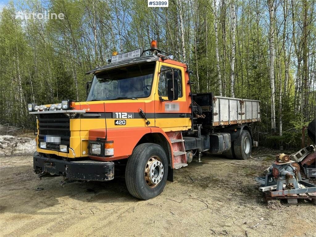 самосвал Scania 112H with Crane and Plow