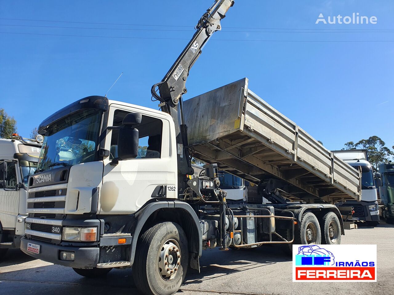 Scania 114 C 6x4 basculante, grua  dump truck