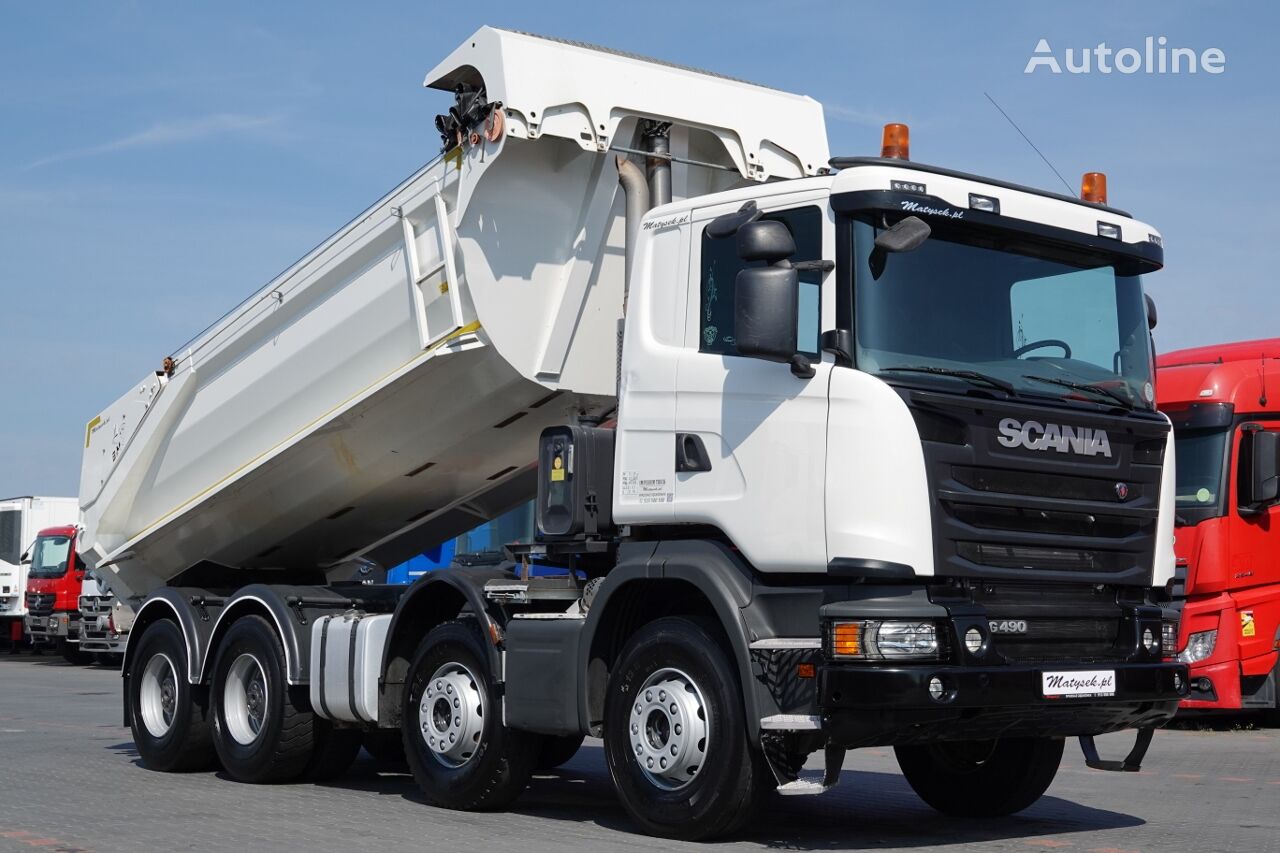 Scania G 490 / 8x4 / WYWROTKA TYLNOZSYPOWA / HYDROKLAPA / EURO 6 / 201 dump truck