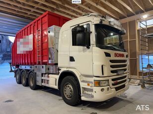 Scania G480 tridem Hook truck w/ hook box and Tajfun timber crane tippbil