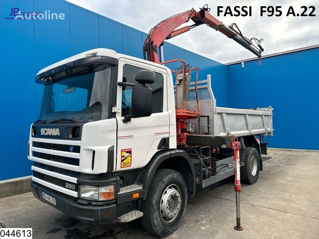 덤프 트럭 Scania P 280 EURO 2, Steel Suspension, Manual, Fassi