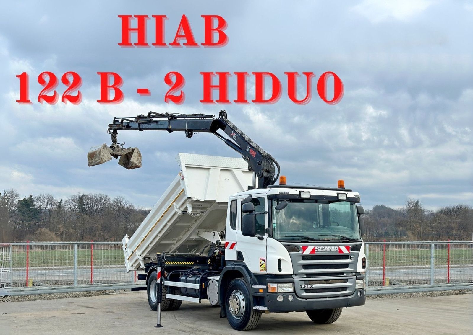 شاحنة قلابة Scania P 280 * HIAB 122 B - 2 HIDUO + FUNK* TOPZUSTAND