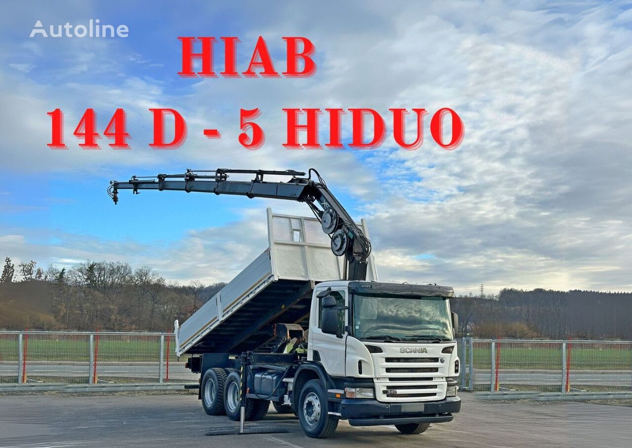 شاحنة قلابة Scania P 340 Kipper 5,40 m *HIAB 144 D-5 HIDUO/FUNK*6x4