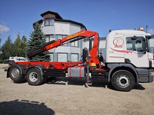 Scania P124 + crane Palfinger PK14080 Muldenkipper