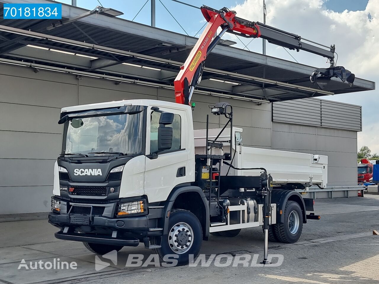 autobasculantă Scania P370 4X4 Palfinger PK12501 SLD5 Kran 3-Seiten 4x4 Euro 6 nou