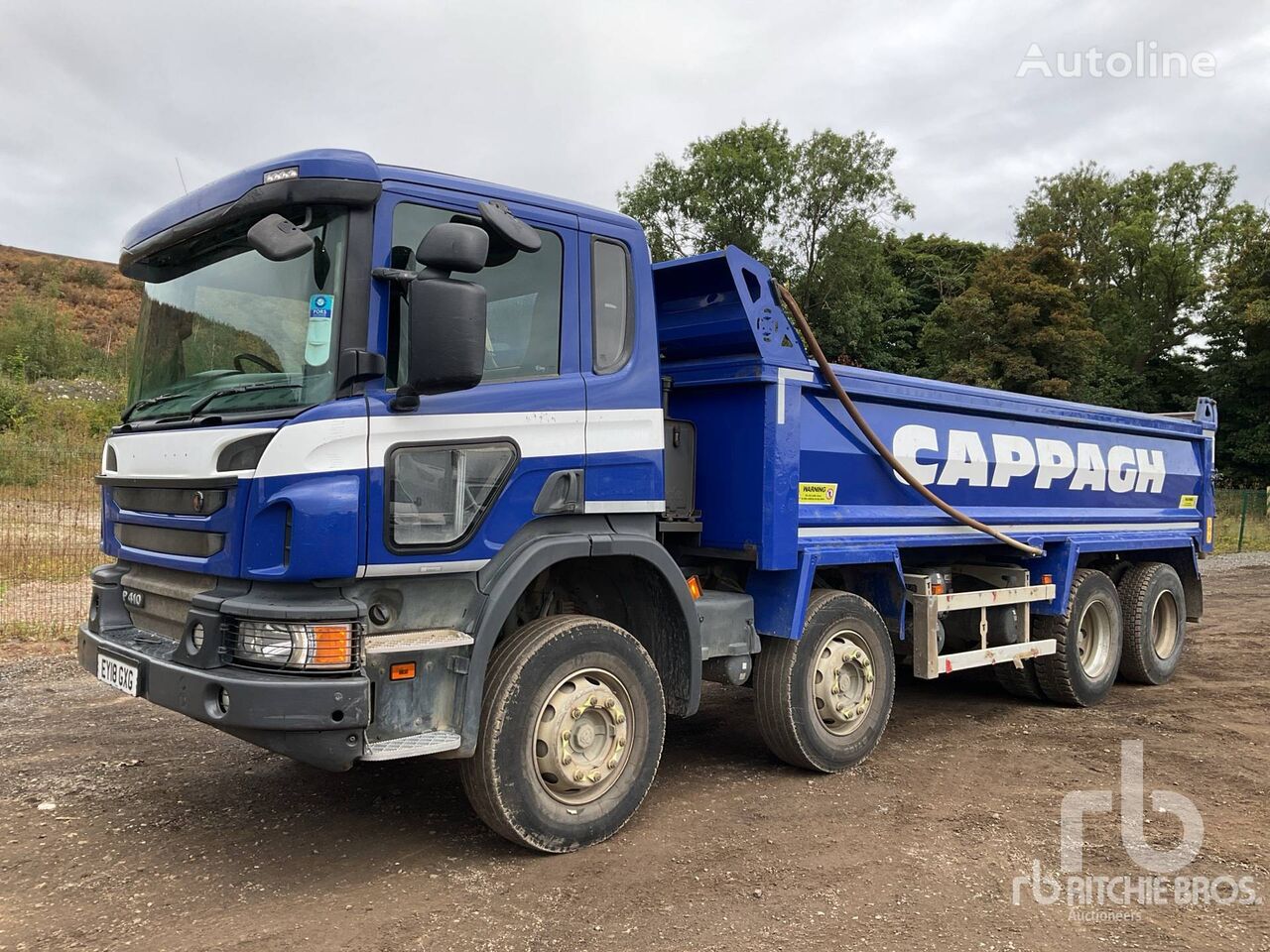 camion-benne Scania P410 8x4 Twin-Steer