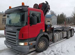 Scania P420 hook lift + crane+ radio dump truck