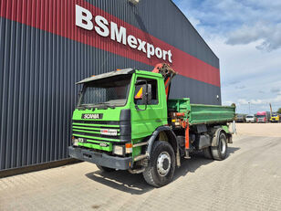 camion-benne Scania P93 HK 4x4 tipper + Palfinger PK8000