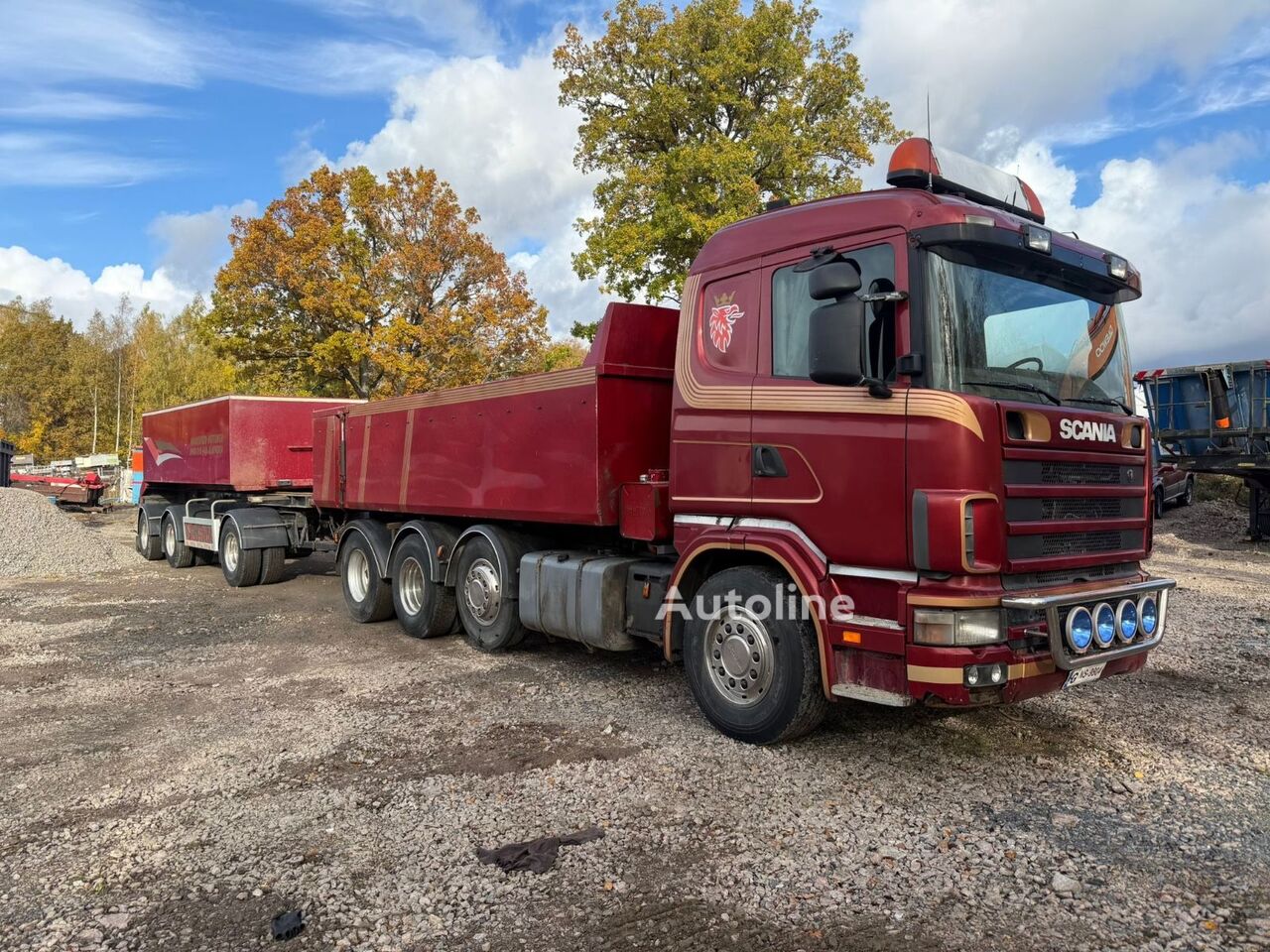 Camião basculante Scania R 124 400 hp 8x4 tipper manual full steel a venda | Autoline MZ Camião basculante Scania R 124 400 hp 8x4 tipper manual full steel - Autoline