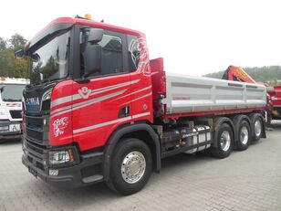 камион кипер Scania R 580, 8x4, sklápěč S2, Palfinger PK 19.001, TOP!!