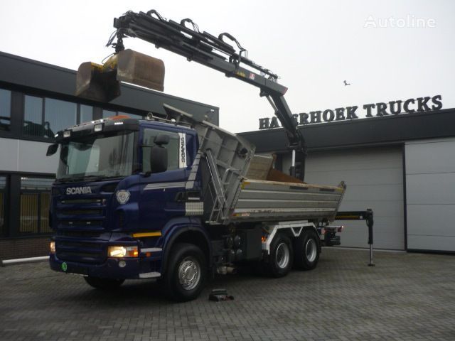 شاحنة قلابة Scania R420 6x4 3 side tipper removeable Hiab XS 166- 5 crane Euro 5