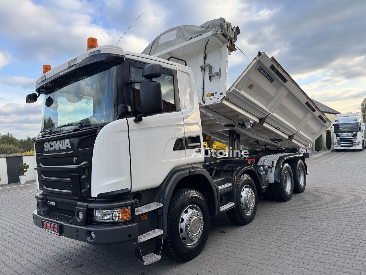 Scania R450 bez EGR, 8x4 wywrotka 3-str. Meiller, 34000 kg DMC BORDMATI dump truck - Autoline