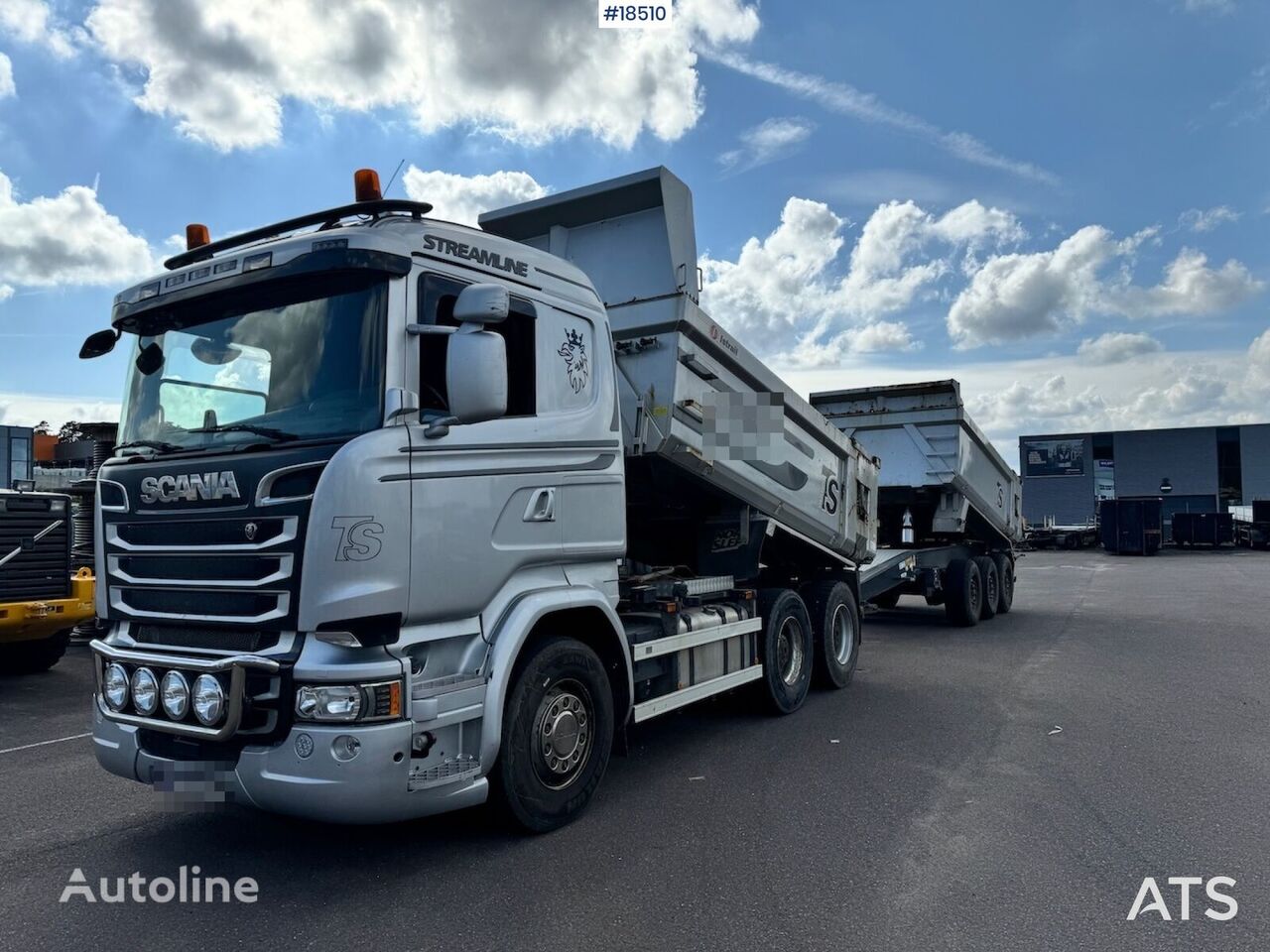 Scania R580  dump truck + dump trailer