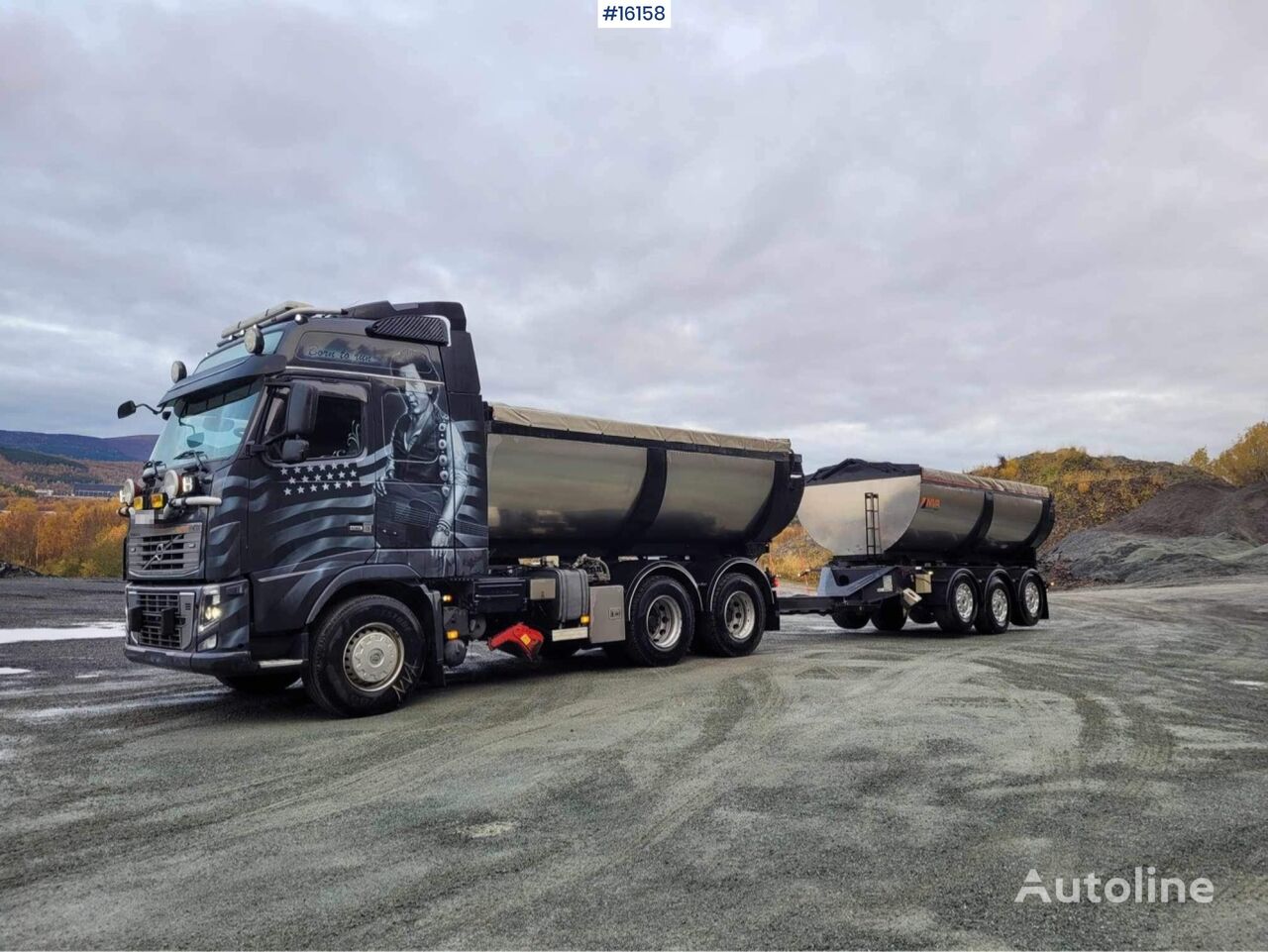 کامیون کمپرسی Volvo FH16 660 + تریلر تخلیه بار - Autoline