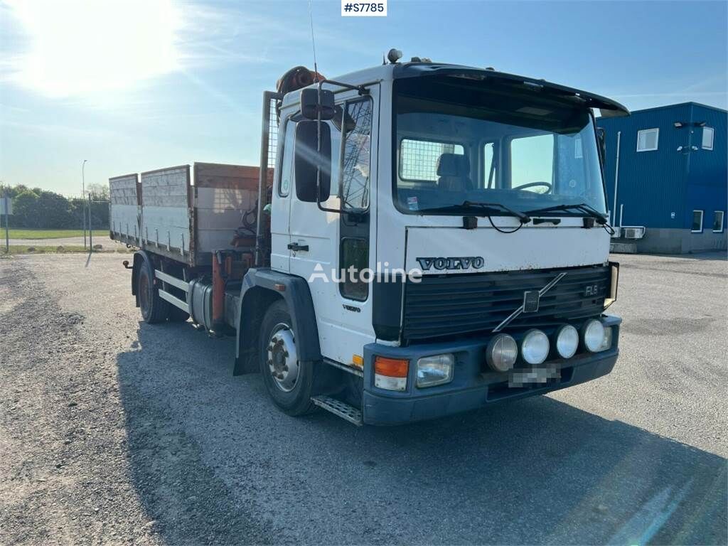 camion-benne Volvo FL6 truck with crane and tipper