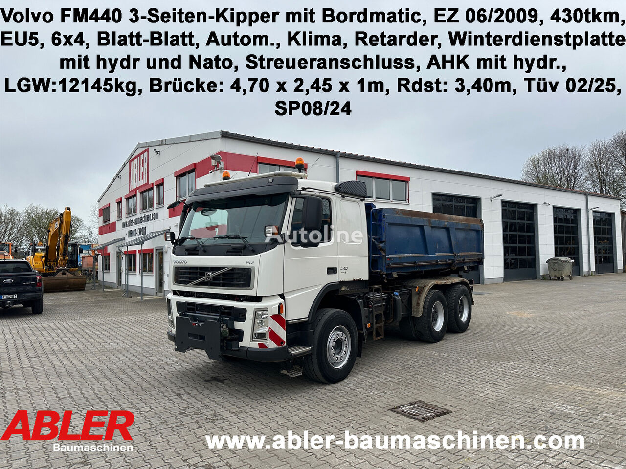 truk pembuangan Volvo FM440 3-Seiten-Kipper mit Bordmatic Winterdienst AHK Hydraulik D