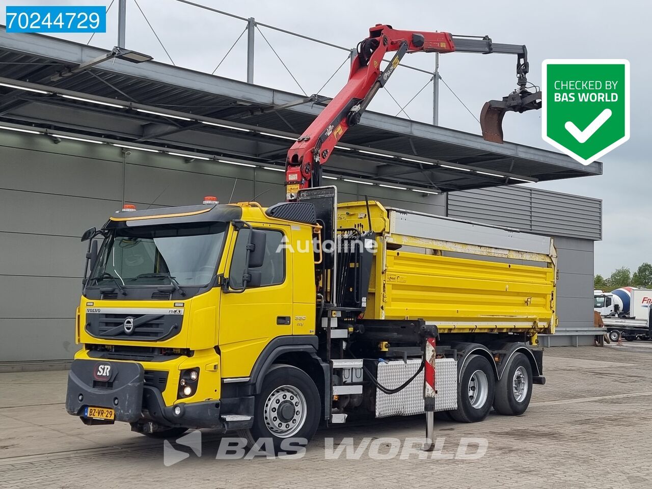 شاحنة قلابة Volvo FMX 330 6X4 Hydrodrive Palfinger Epsilon Q170 Z-Crane EEV