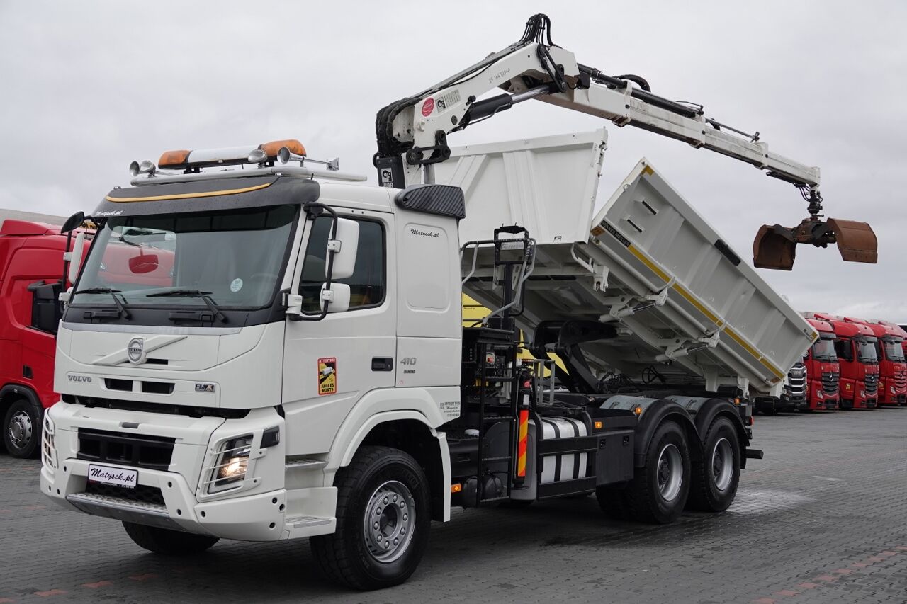 Volvo FMX 410 / 6x4 / WYWROTKA + HDS HIAB 166 e-3 hipro / HYDROBURTA / tippelad lastbil