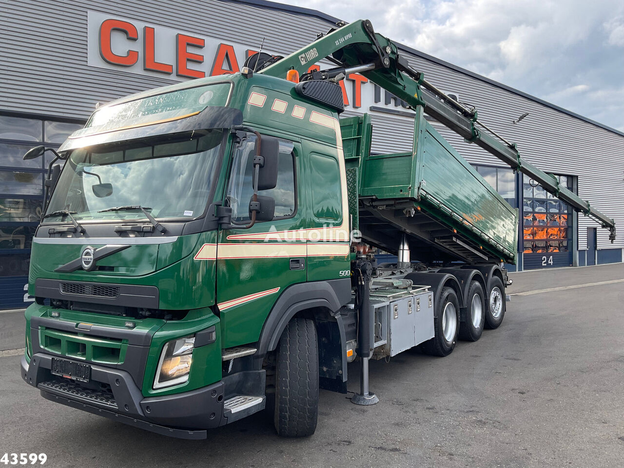 kallur Volvo FMX 500 8x4 Euro 6 Hiab 24 Tonmeter laadkraan