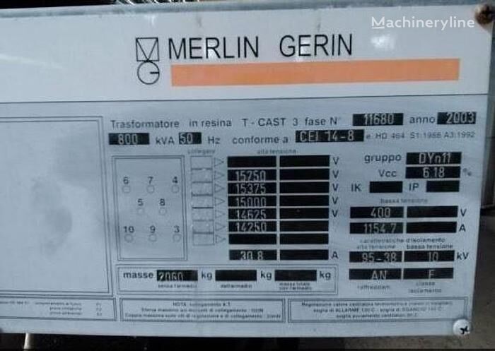 щитовое оборудование Marlin Gerin 800 Kva