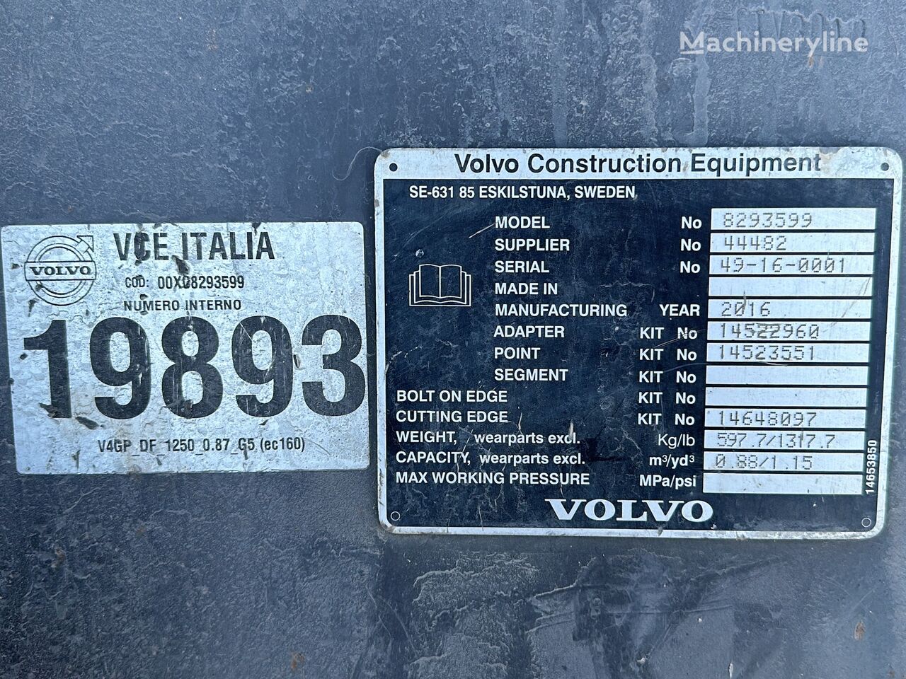 Volvo EC160 cuchara de excavadora