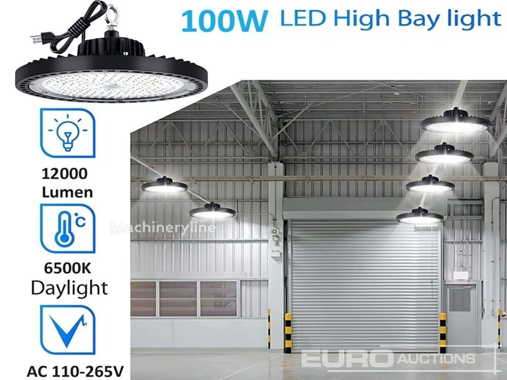 Lampada industriale 3 x Highbay UFO 100W - PRO Design SMD - Dimmable - Cold White 65 nuova - Machineryline