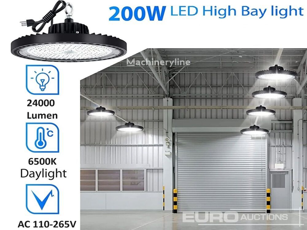 New UFO 3 x Highbay 200W - PRO Design SMD - Dimmable - Cold White 65 industrial light - Machineryline
