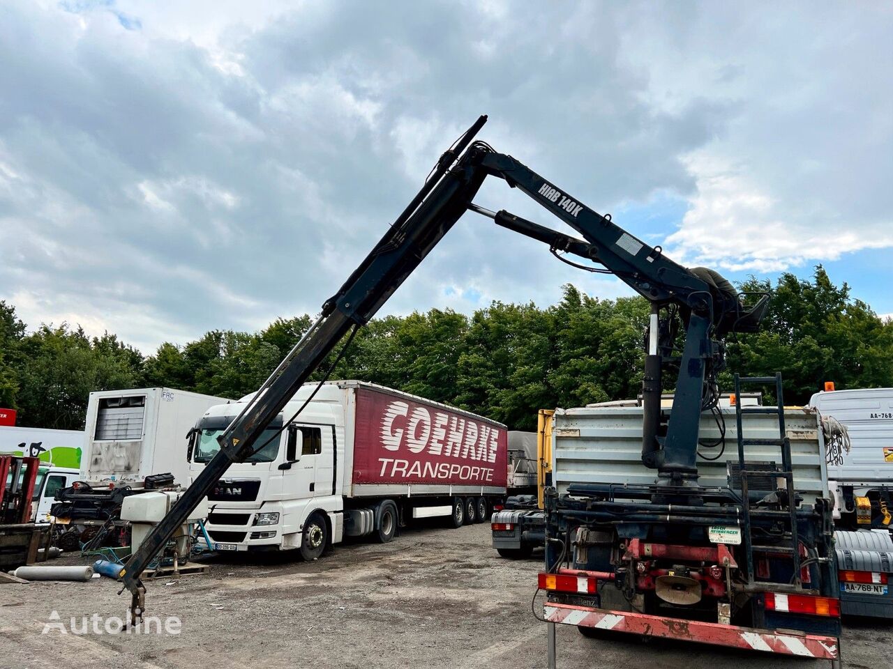 HIAB 140 K Baustoff Kran 2 Ausschübe grúa autocargante