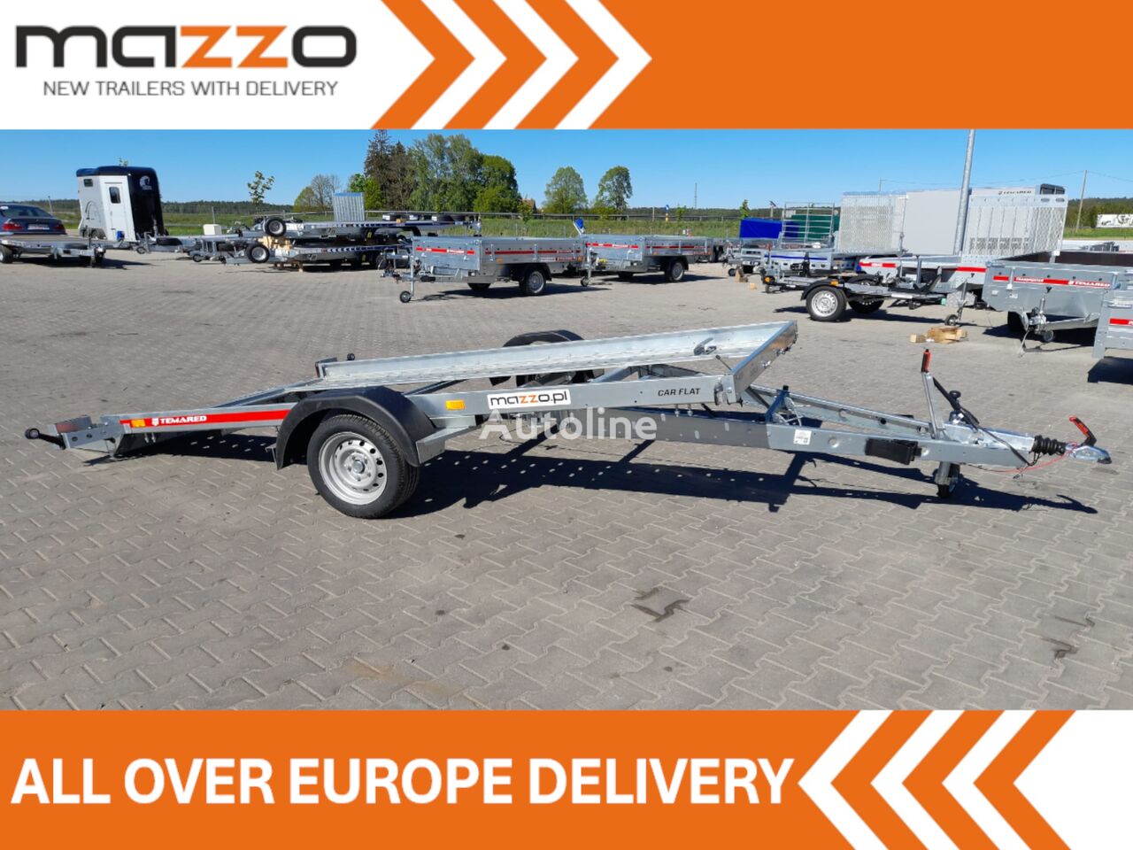 new CARFLAT 3518u 352x183cm Single axle car transporter GVW 1500kg equipment trailer