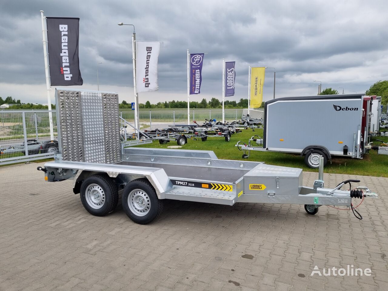 new Lorries TPM27 311x155 cm GVW 2700kg machine transporter excavator bobcat equipment trailer