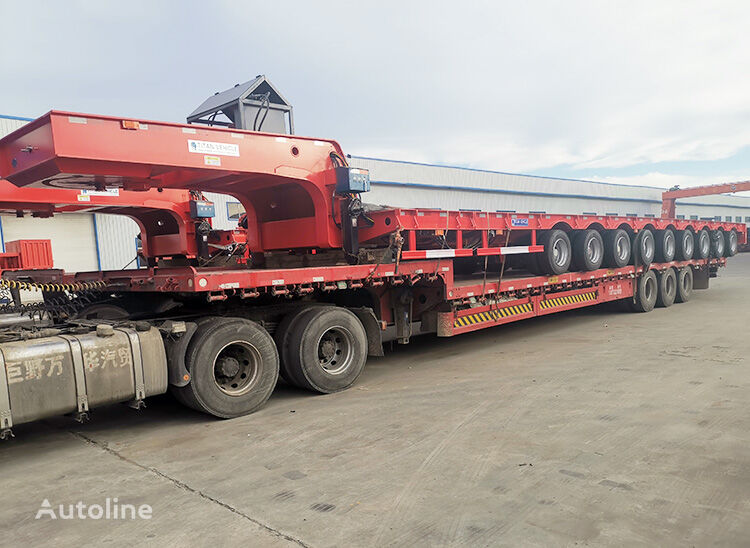 yeni Titan 9 Axle Drop Deck Extendable Lowboy Trailer for Sale -F iş makinasi römorku