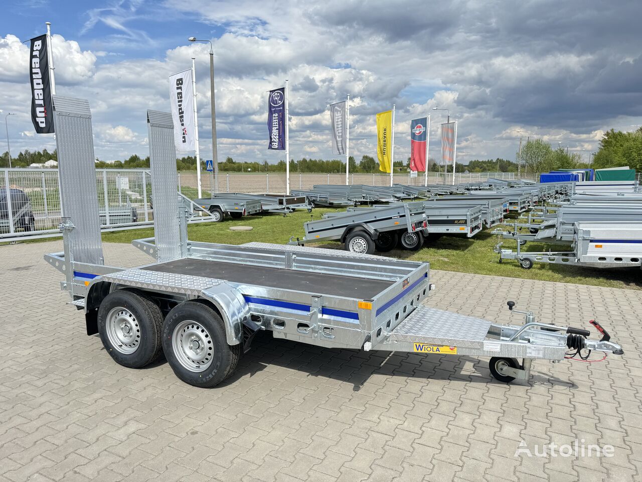 new Wiola B2730 GVW 2700 kg machine transporter mini excavator 292x142 cm equipment trailer