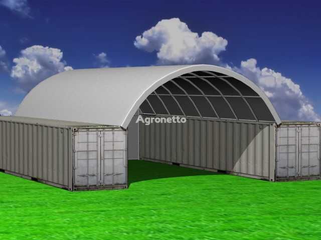 Stahlworks 40ft 12x6 meter met eind zeil fabric hangar