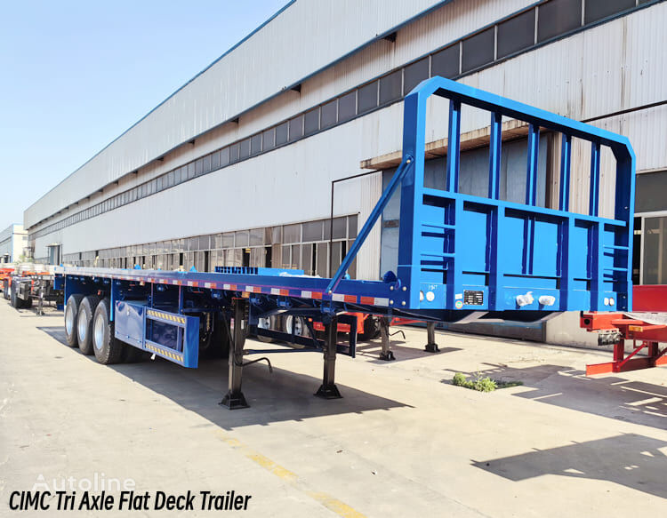 جديدة العربات نصف المقطورة شاحنة مسطحة CIMC Tri Axle Flat Deck Trailer for Sale in Guam