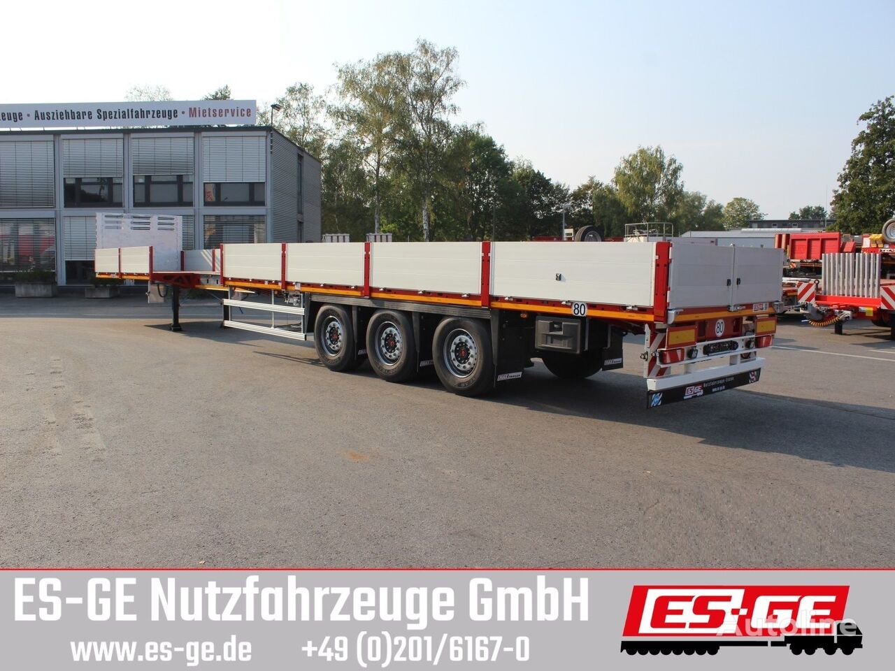 neuer Faymonville MAX Trailer MAX200 Telesattel Bordwände Pritschenauflieger