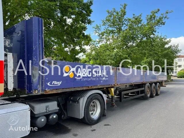 Fliegl BPW/Lenk + Liftachse /Verlängerbar flatbed semi-trailer