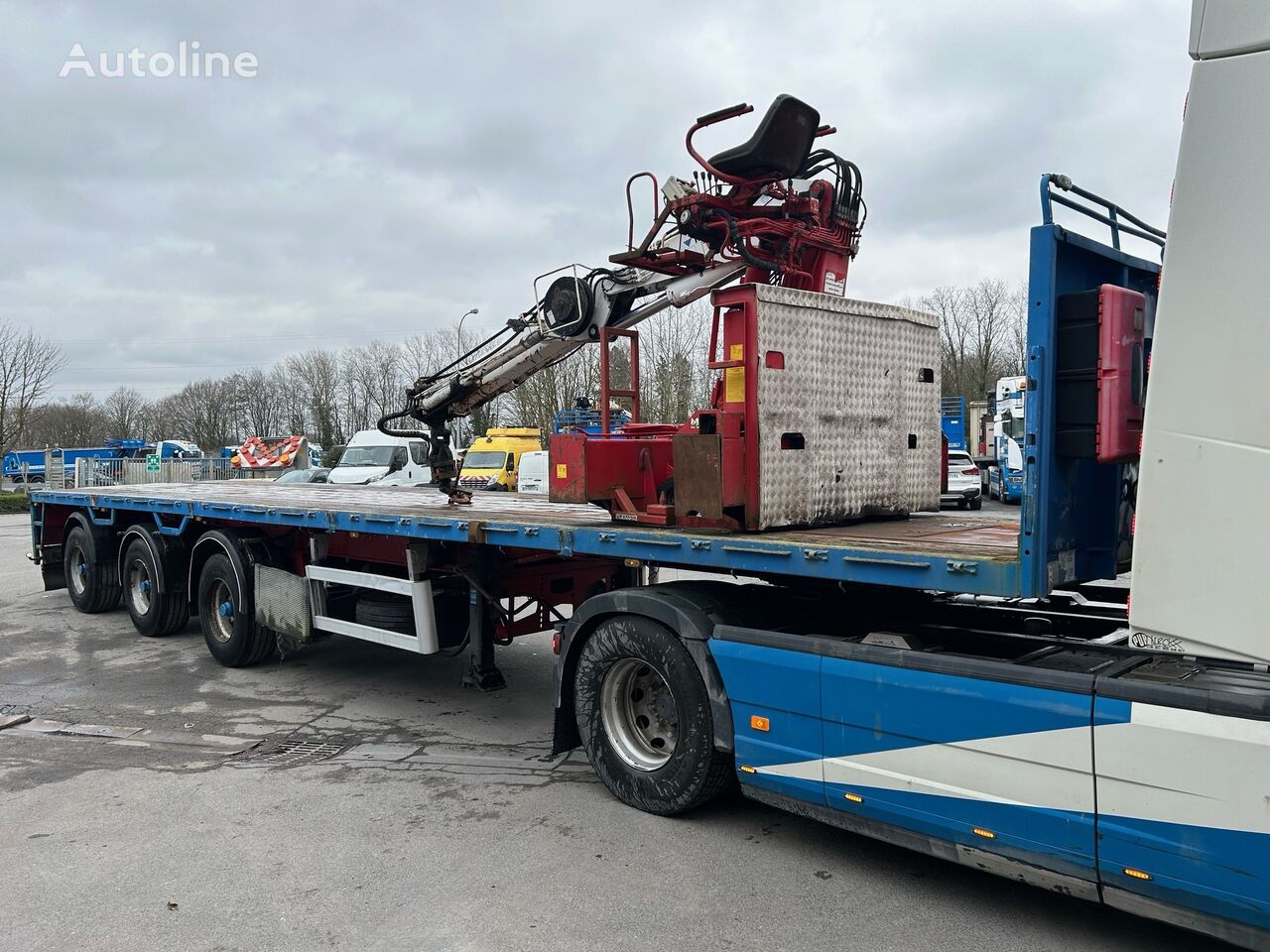 Kennis Plateau grue flatbed semi-trailer