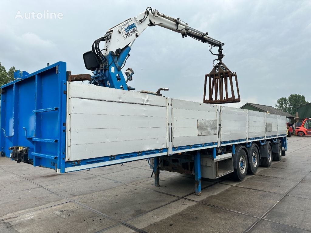 Pacton 4 ASSIGE MET KENNIS 14000 ROLLER KRAAN flatbed semi-trailer