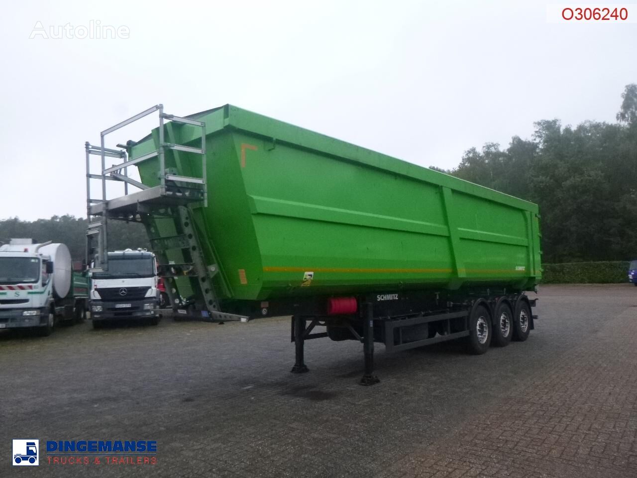 semi-trailer flatbed Schmitz Cargobull Tipper trailer steel 58 m3 + tarpaulin