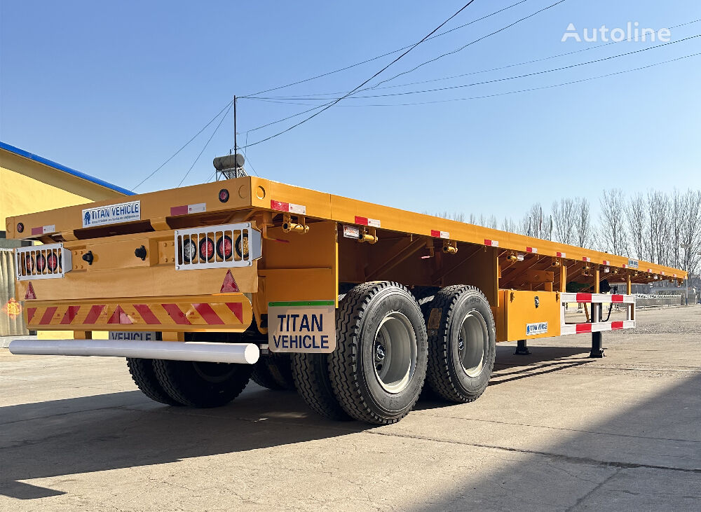 naujas bortinė puspriekabė TITAN 2 Axle Flatbed Truck Trailer for Sale - Y