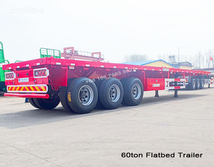 TITAN 3Axle Flatbed Trailer Drop Deck Trailer for Sale in Zambia semirremolque caja abierta nuevo