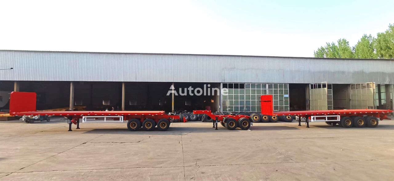 جديدة العربات نصف المقطورة شاحنة مسطحة ZW Group 40Ft Interlink Flatbed Semi Trailer