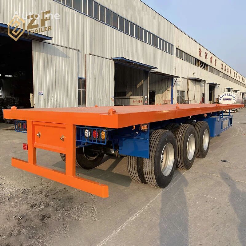 جديدة العربات نصف المقطورة شاحنة مسطحة ZW -Group 40ft  flatbed smei trailer