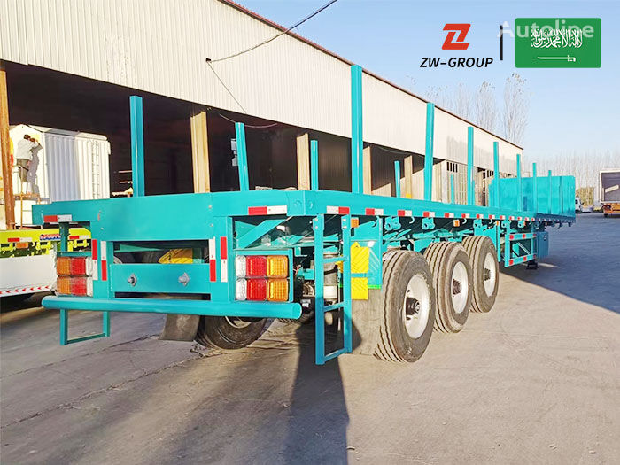 новый полуприцеп бортовой ZW-Trailer Flatbed Trailer with Side Bar Stick Pipe fro Saudi Arabia