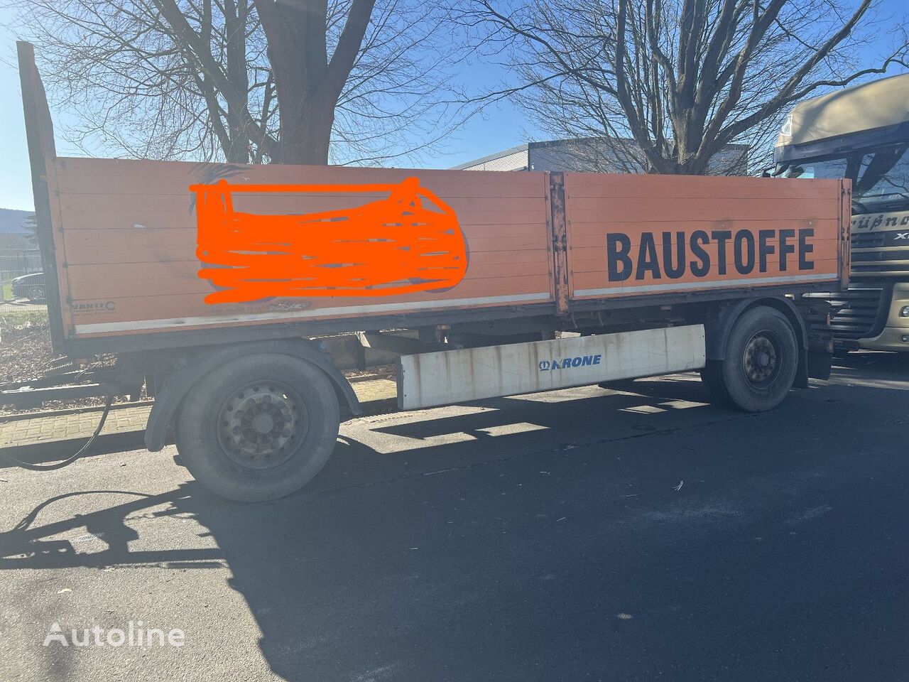 новый бортовой прицеп Krone Baustoff Anhänger Luftgefedert ABS