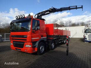 dropside camion DAF 85.460 Flatbed + crane 8x4