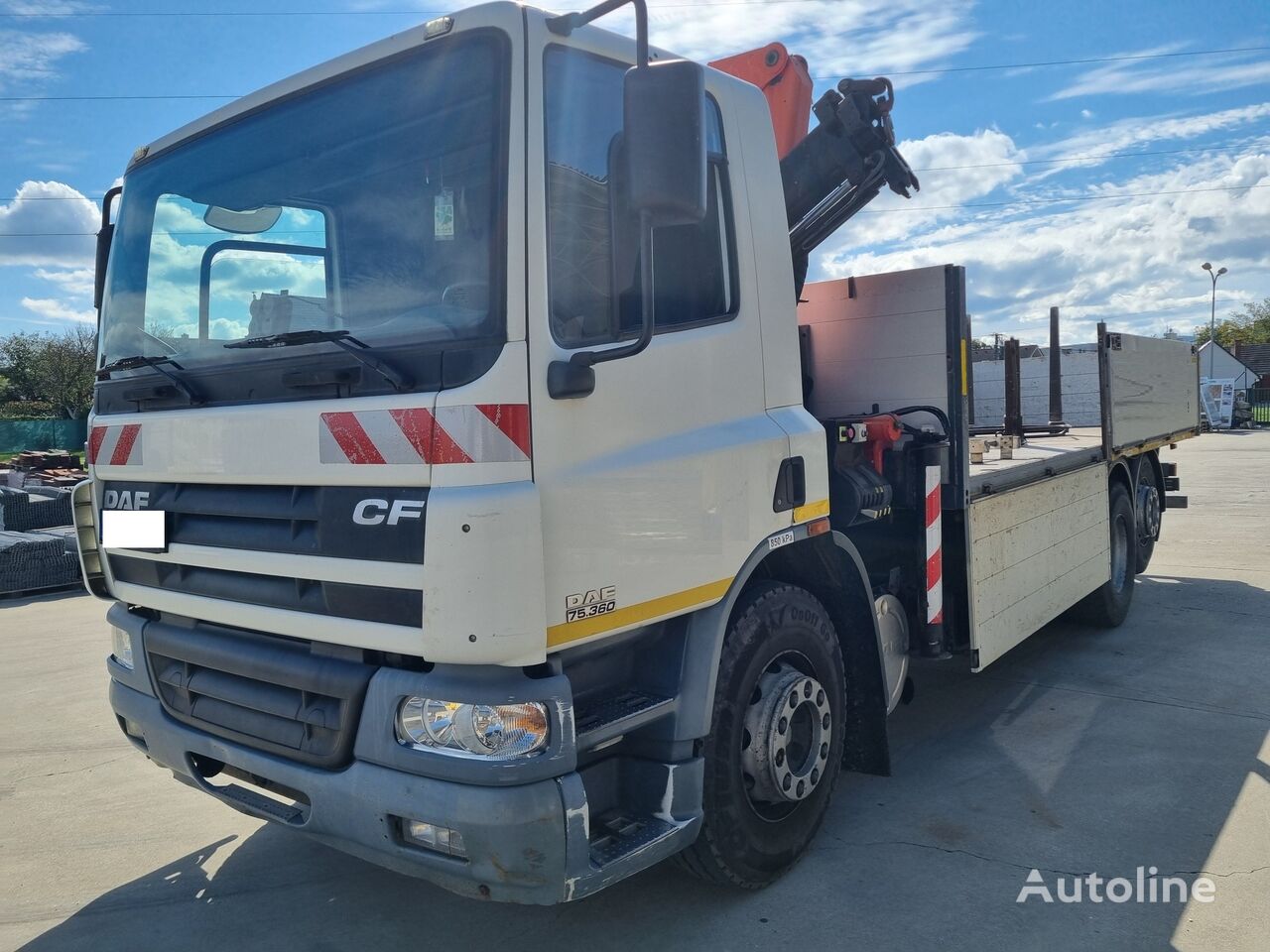 камион со рамна платформа DAF CF 75.360 6x2 valník + HR Palfinger 10000